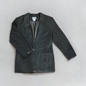 VTG Pendleton Womens Blazer Black Wool Size 10 Single Button Fully Lined USA